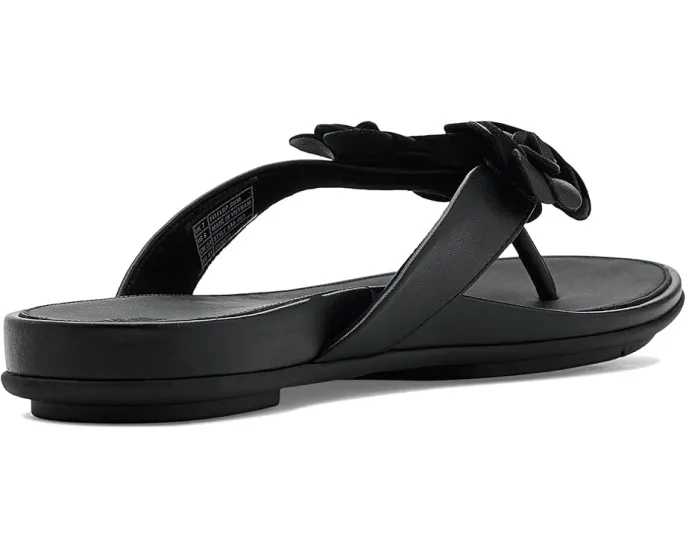 Шлепанцы FitFlop Gracie Flower Leather Flip-flops с цветочным принтом