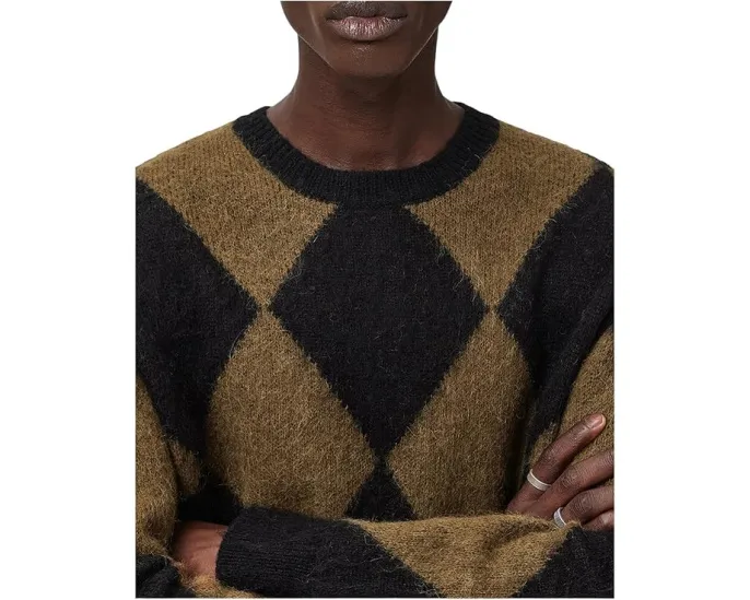 Свитер AllSaints Bower Crew с ромбовидным узором из альпаки и шерсти
