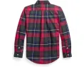 Рубашка Polo Ralph Lauren Kids из хлопкового оксфорда в клетку для детей старшего возраста