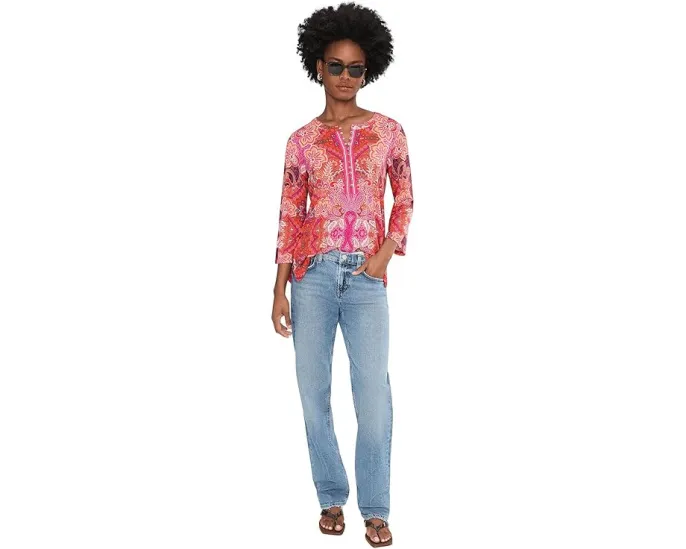 Хенли Johnny Was The Janie Favorite на пуговицах с рукавом три четверти