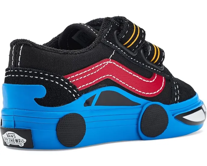 Детские кеды Vans Kids Old Skool V Car на липучке с усиленным мыском