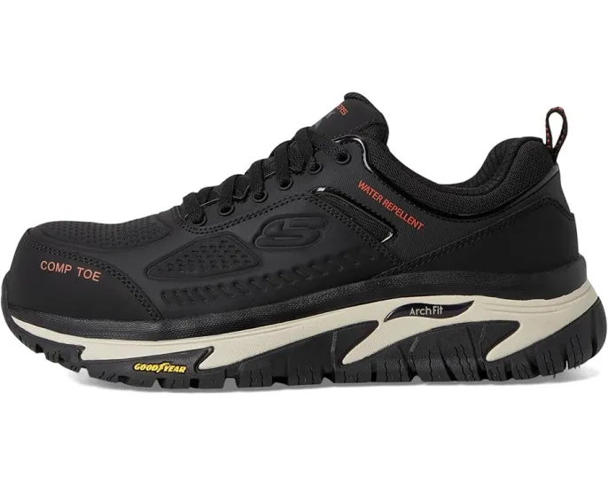 Кроссовки Skechers Arch Fit Road Walker Comp Toe черные с композитным носком