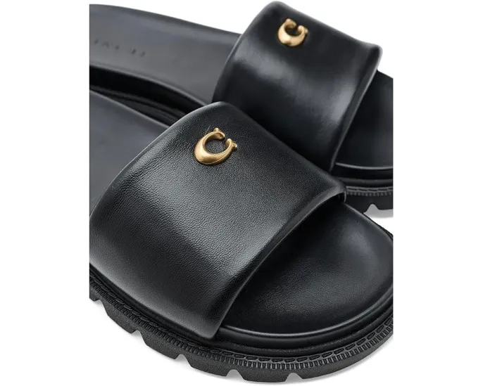 Сандалии Brynn Leather Slide из кожи бренда COACH