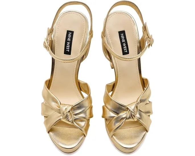 Вечерние сандалии Nine West Windee на высоком тонком каблуке с узлом и регулируемой лямкой
