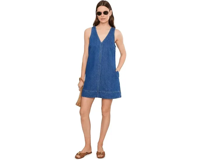 Платье-мини с V-образным вырезом Madewell в оттенке Марина Блю