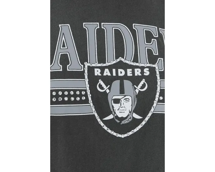 Укороченная футболка NFL Las Vegas Raiders с блестками Junk Food Clothing