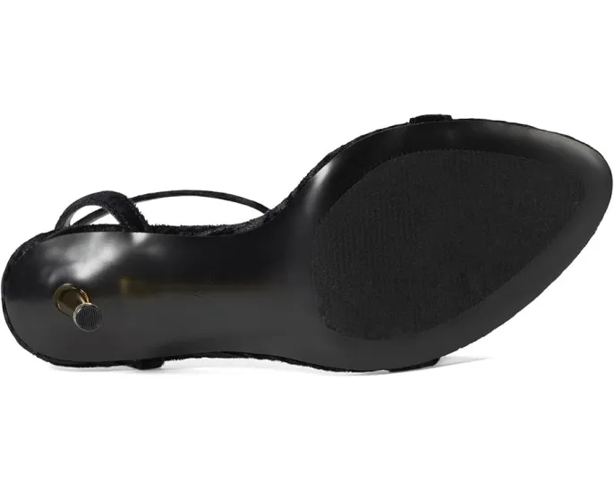Nine West босоножки Reina на каблуке с ремешком черные велюр
