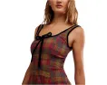 Платье Free People Freya Plaid миди с запахом и бантом на спине