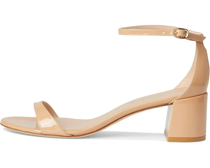 Сандалии Stuart Weitzman Nudist Block 50 с массивным каблуком и регулируемым ремешком