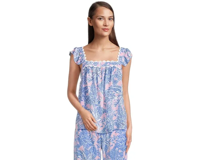 Топ без рукавов Lilly Pulitzer Gyah с рюшами и цветочным принтом