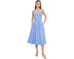 Миди-платье Avec Les Filles без рукавов с вырезом «сердечком» и вышивкой