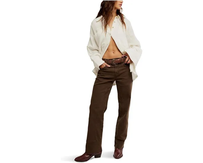 Джинсы Free People Risk Taker Mid-Rise Straight с прямым кроем и средней посадкой