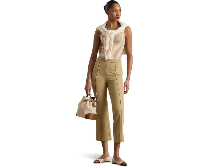 Брюки Lauren Ralph Lauren из габардина с расклешенными штанинами