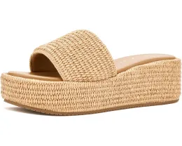 Женские босоножки-танкетки Marc Fisher LTD Daylin на платформе с принтом в полоску