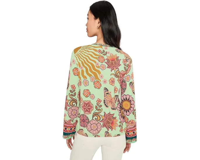 Футболка Johnny Was Janie Favorite с расклешенными рукавами и принтом