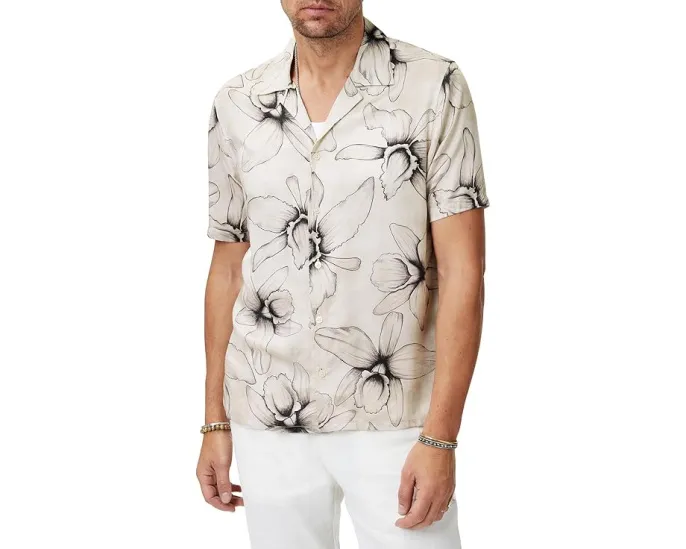 John Varvatos Рубашка Dan с принтом и коротким рукавом