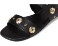 Плоские сандалии Spade Flower Stud из тисненой кожи с регулируемой задней лямкой