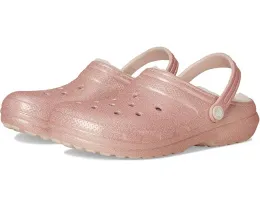 Crocs утепленные сабо Classic Lined Glitter для детей с блестками