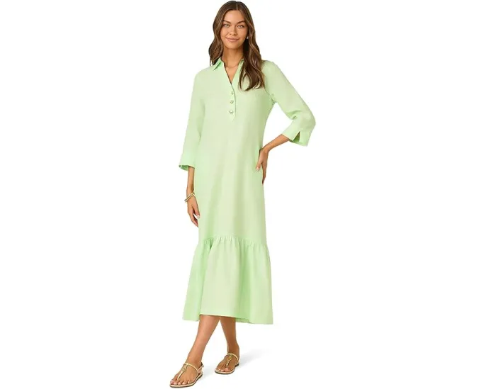Lilly Pulitzer Платье макси Alora с V-образным вырезом и планкой на пуговицах