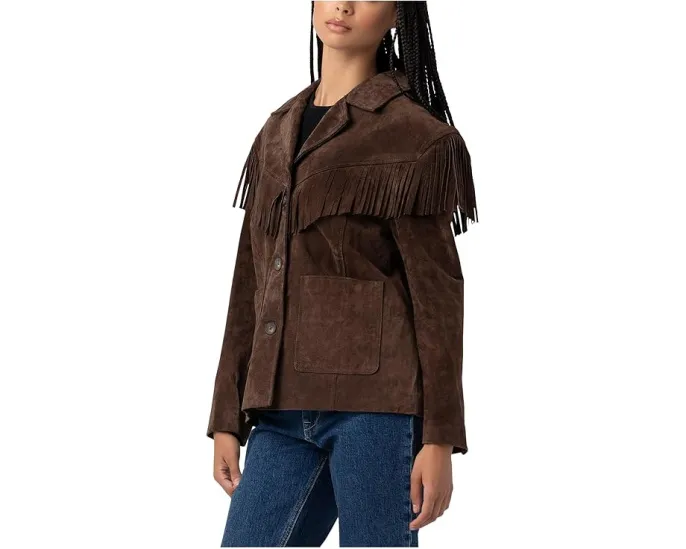 Блейзер Blank NYC из натуральной замши с бахромой