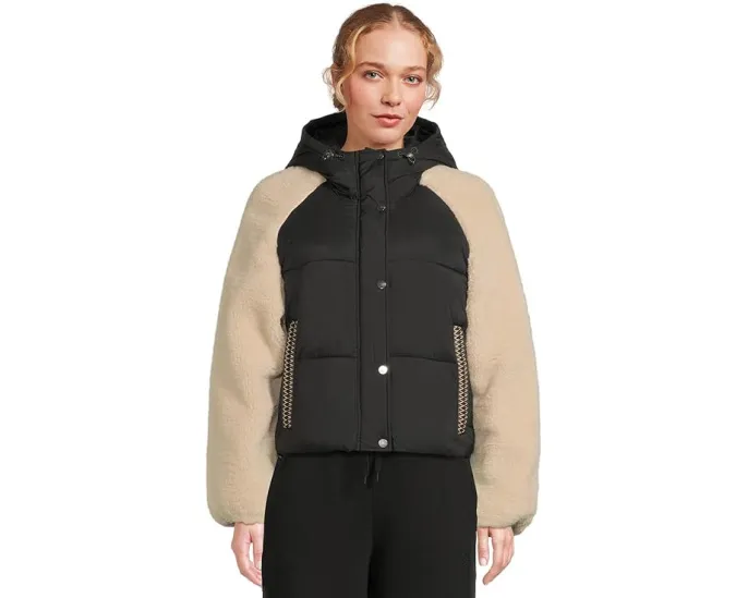 Пуховик UGG Mykah Uggbraid с капюшоном и водоотталкивающей тканью