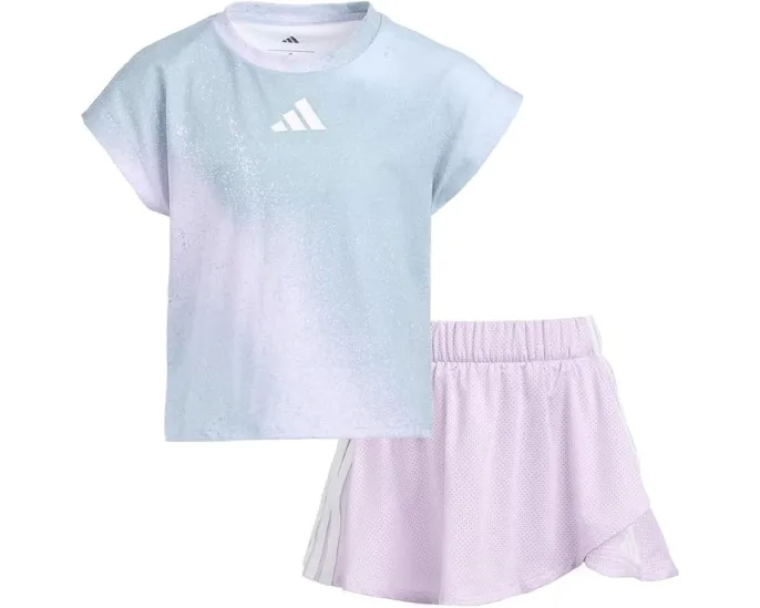 Детский комплект adidas Kids: топ-боксе без рукавов и юбка-шорты с запахом