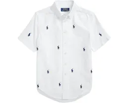 Polo Ralph Lauren рубашка с коротким рукавом для детей Pony Oxford White Navy