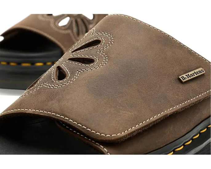 Сланцы Dr. Martens Zebzag Flower из кожи Crazy Horse с цветочным принтом