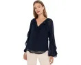 Петит блузка Lauren Ralph Lauren с воланами из жатого жоржета