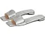 COACH босоножки Sculpted C Metallic Leather Flat Sandals кожаные серебристые