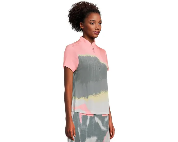 Landscape Print Short Sleeve Polo