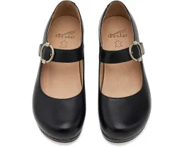 Dansko сабо Bonny Mary Jane из черной кожи с ремешком