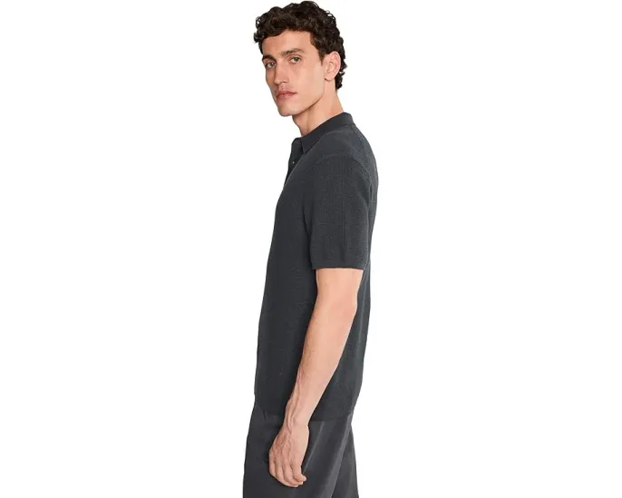 Поло AllSaints Aspen с коротким рукавом синее