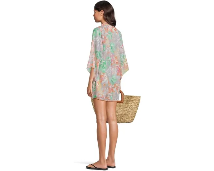 Туника BECCA из шифона с принтом коралловый риф и глубоким вырезом