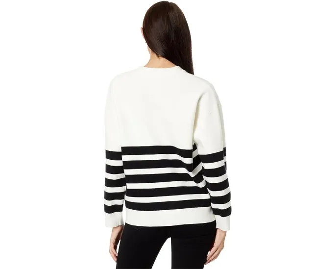 Свитер English Factory с круглым вырезом и полоской из вискозы и полиэстера