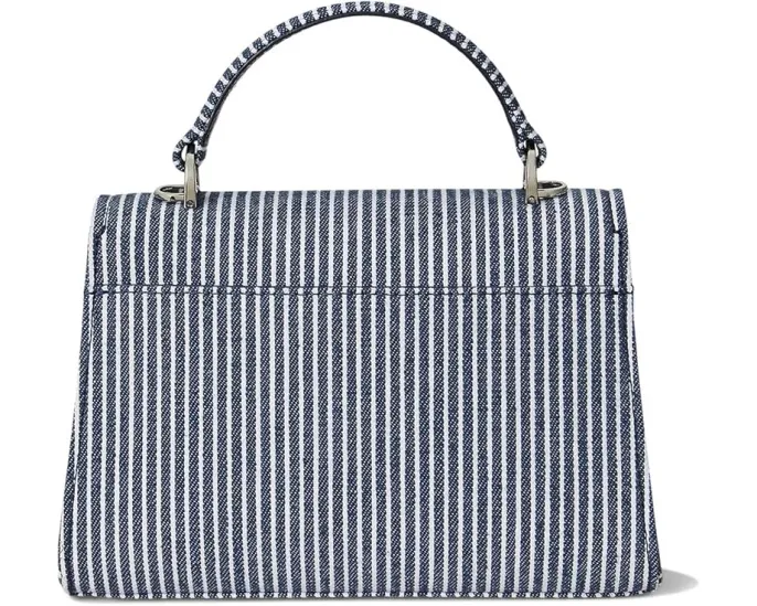 Маленькая сумка кроссбоди Farrah из полосатого холста Lauren Ralph Lauren с поворотным замком