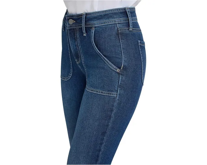 Джинсы NYDJ Petite Barbara Bootcut с накладными карманами в темной промывке
