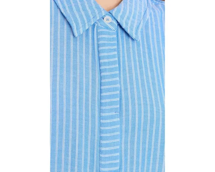 Полосатая рубашка Petite Striped Gauze Resort от NIC+ZOE из хлопка