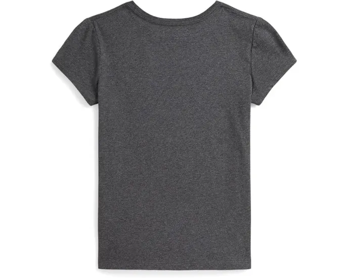 Хлопковая футболка Letterman с аппликацией Polo Ralph Lauren Kids для старших детей