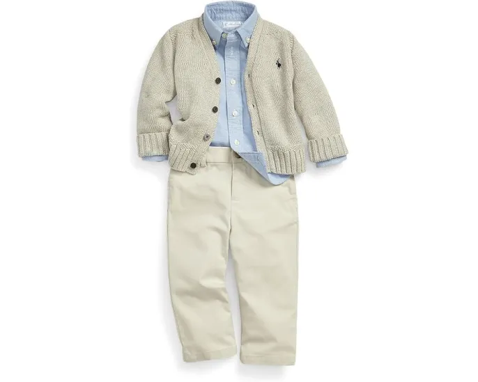 Детский кардиган Polo Ralph Lauren Kids с V-образным вырезом и вышитым пони