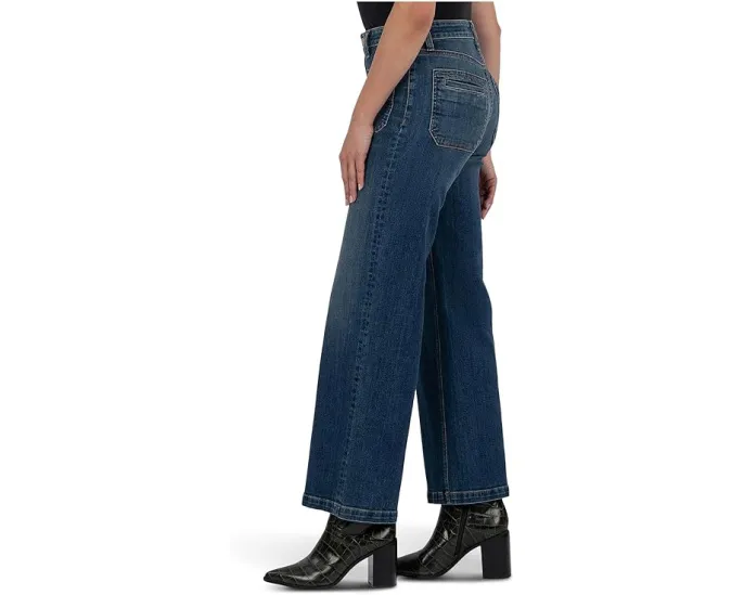 Широкие джинсы KUT from the Kloth Jean с высокой посадкой и накладными карманами