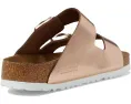Сандалии Birkenstock Arizona Soft Footbed из металлизированной кожи с пробковой стелькой