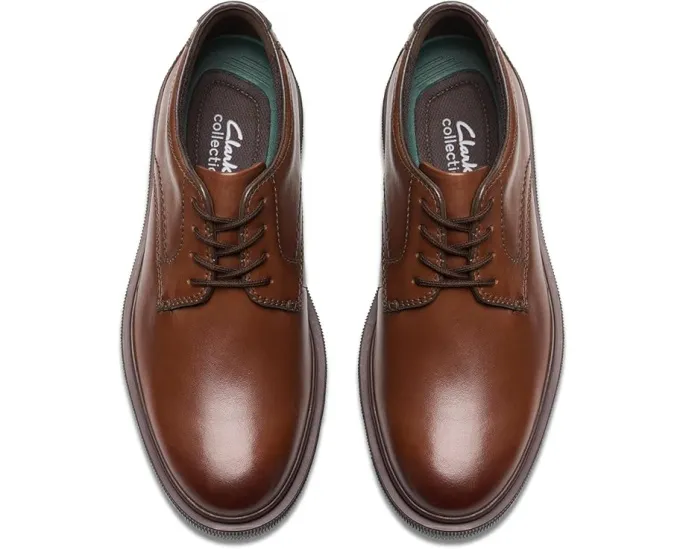 Дерби Clarks Burchill Derby из гладкой кожи темно-коричневые