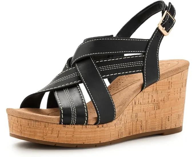 Сандалии Clarks Sabina Sling на пробковом клине с регулируемым ремешком