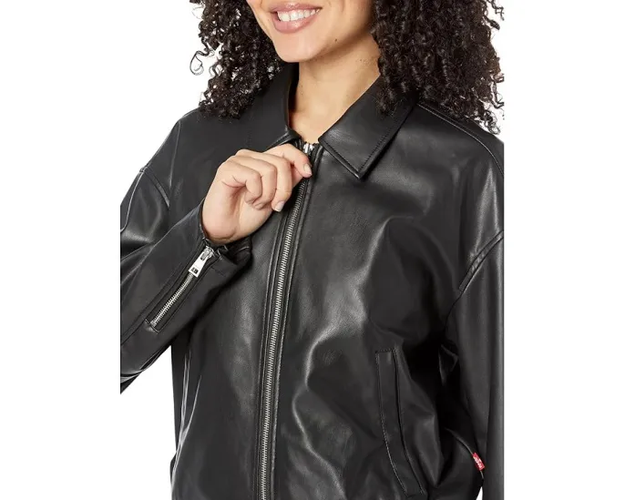 Кожаная куртка-бомбер Laydown с отложным воротником Levi's