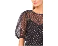 Блузка CeCe с коротким рукавом и принтом в горошек