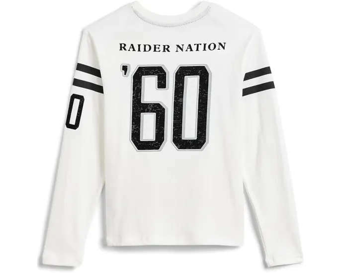 Футболка NFL Las Vegas Raiders с полосатым воротом (Little Kid/Big Kid)