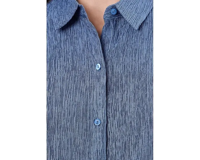 Рубашка Woven Plisse Classic Collar Shirt Eileen Fisher с воротником
