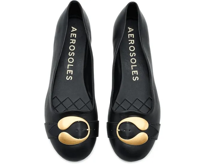 Балетки Aerosoles Paradise с круглым носком и пряжкой из матового золота