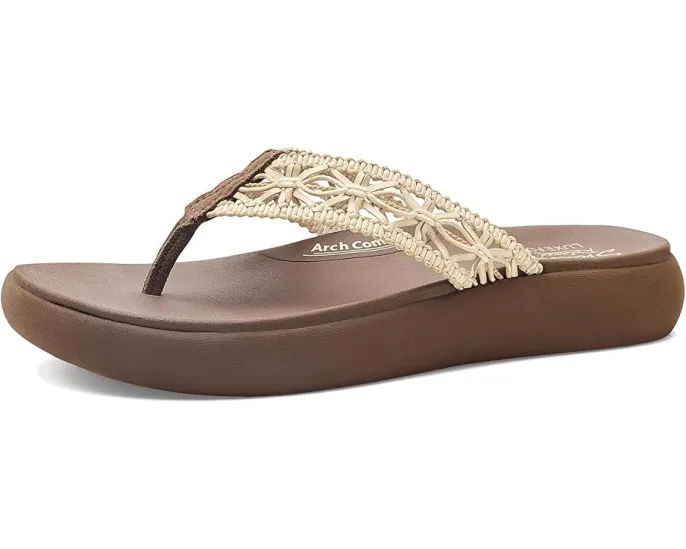 Сандалии SKECHERS Asana Luxe Ocean Breeze 2 с ажурным верхом и просторной посадкой Relaxed Fit